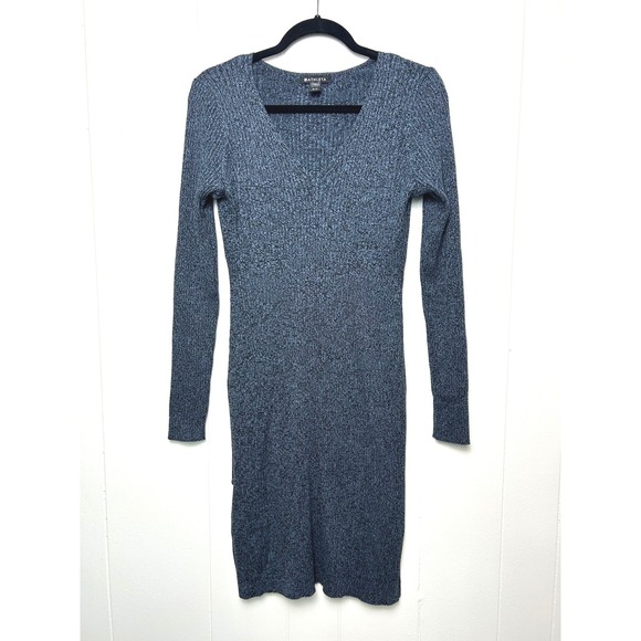 Athleta Dresses & Skirts - Athleta Reverie Sweater Dress Women's MP Blue‎ Ribbed Long Sleeve Knit